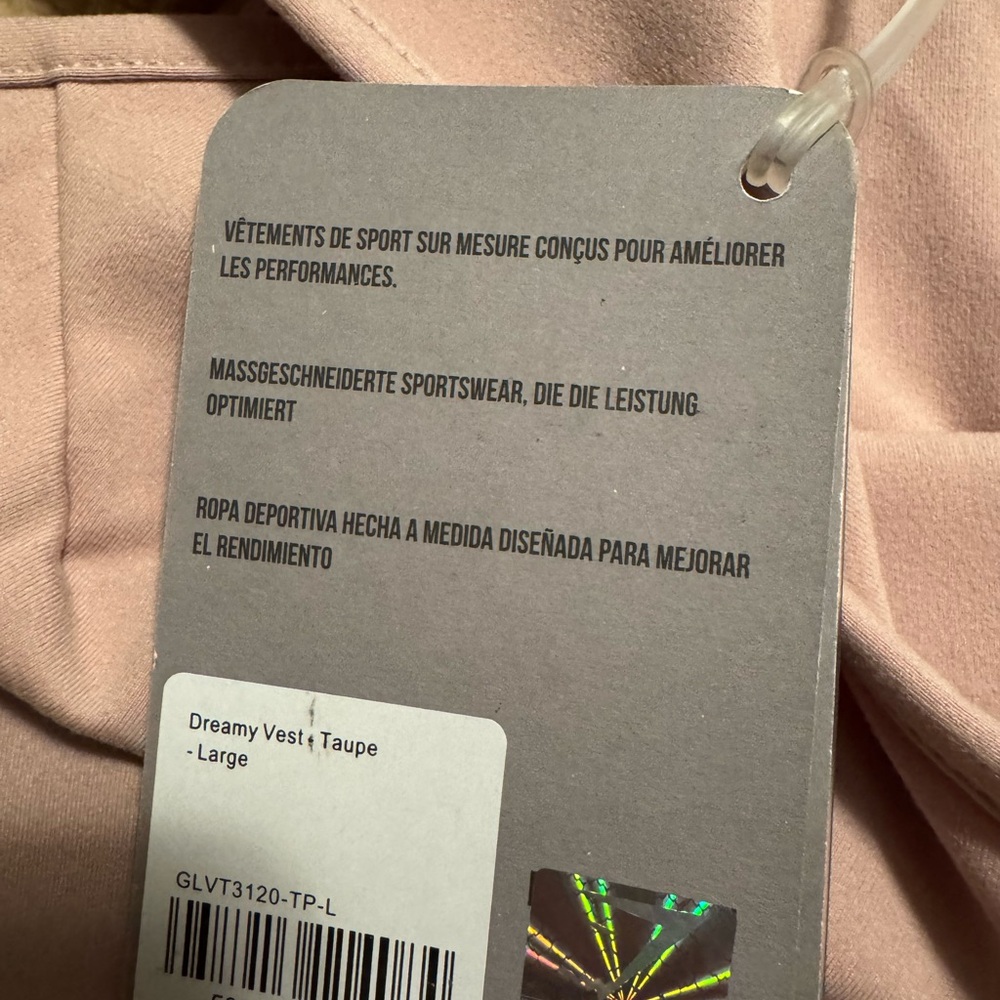Gymshark Women's Scoop Neck Tank Top Dreamy Vest in Taupe - Picture 3 of 4